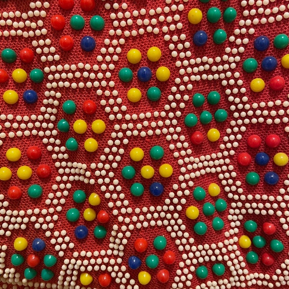 *VINTAGE* Groovy 70's plastic beaded shoulder bag with fringe! ADORABLE! - Picture 7 of 14